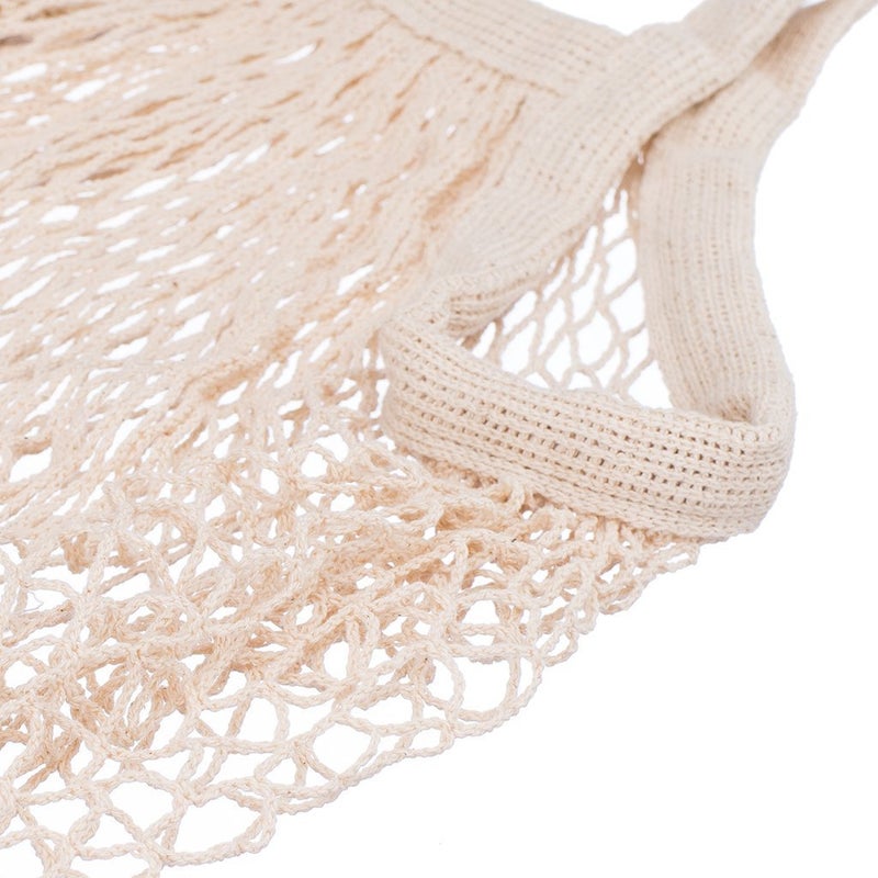 Ahyuan Reusable Cotton Mesh Grocery Bags Cotton String Bag Net Shopping Mesh Bags Pack of 3 (Beige) - Image 4